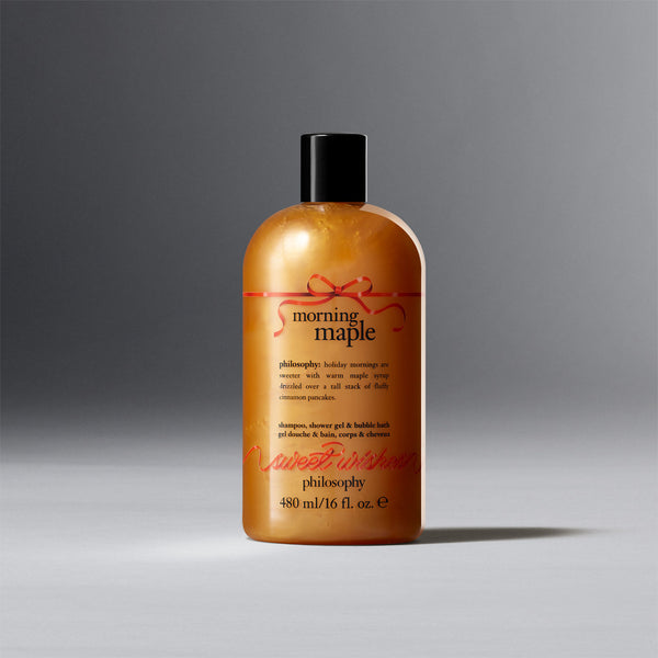 morning maple shampoo, shower gel & bubble bath