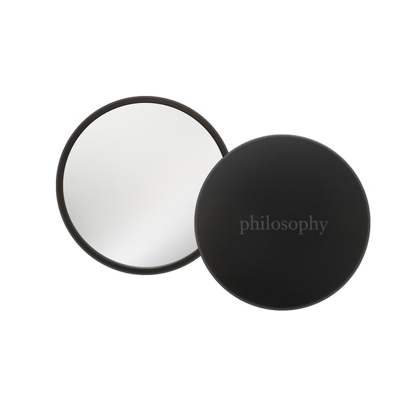 black compact logo mirror
