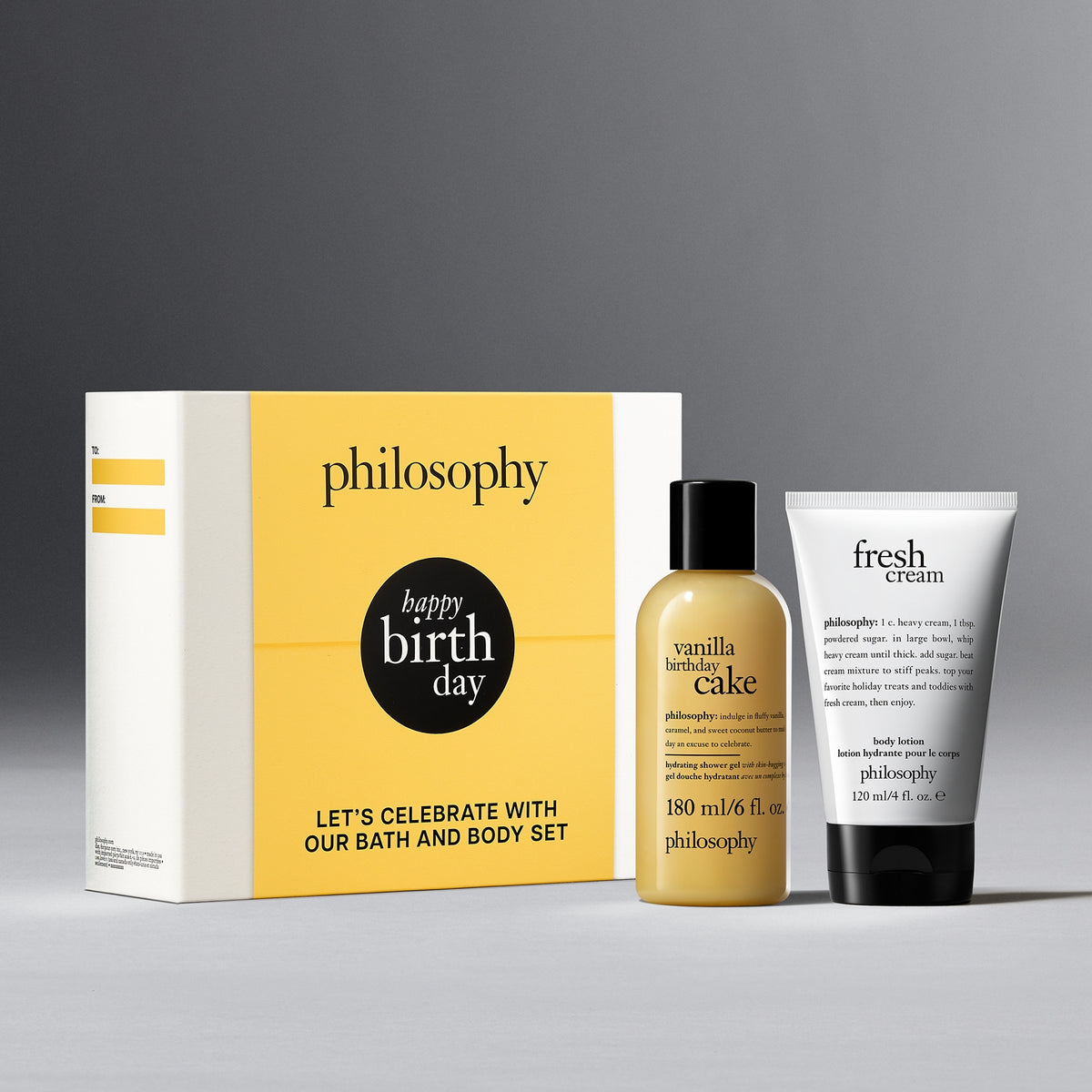 happy birthday gift set philosophy