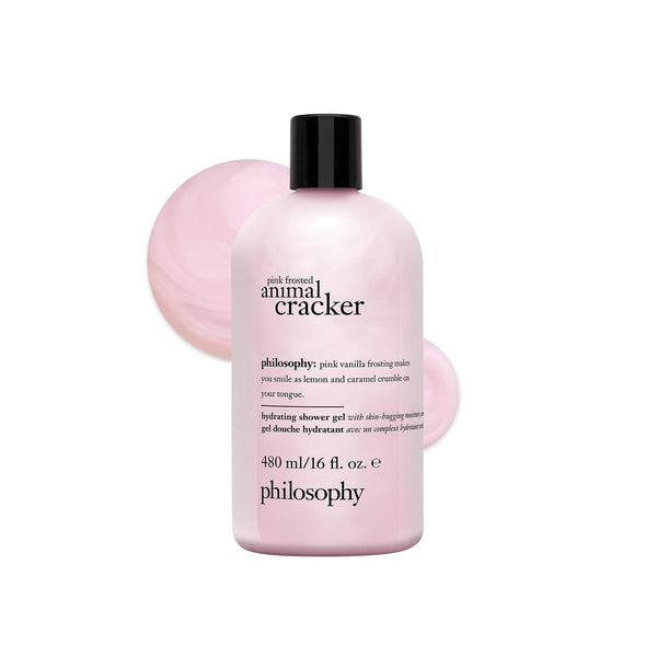 pink frosted animal cracker hydrating shower gel
