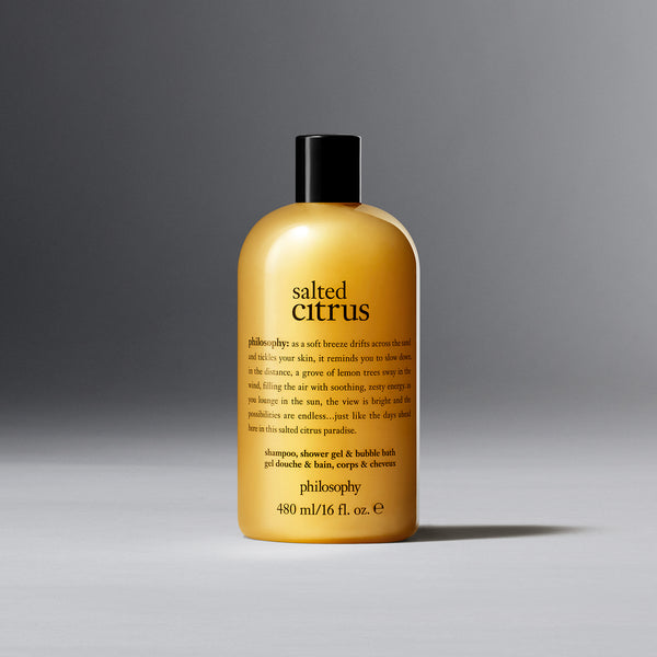 salted citrus shampoo, shower gel & bubble bath